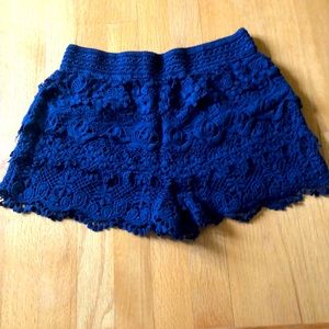 Francesca’s Navy Lacey Shorts